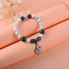 Elegant Gemstone Beaded Bracelet with Pendant Charm